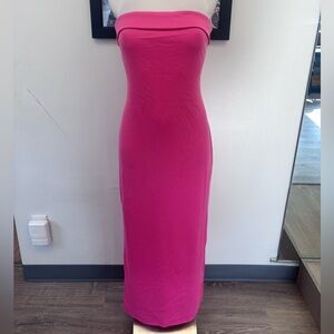 Pink Strapless dress with Cutout back